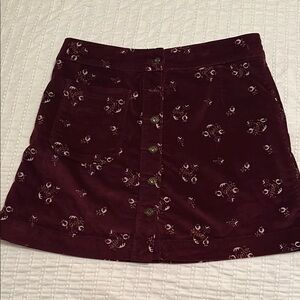 Free People Red Mini A-line Skirt for Casual Wear Burgundy